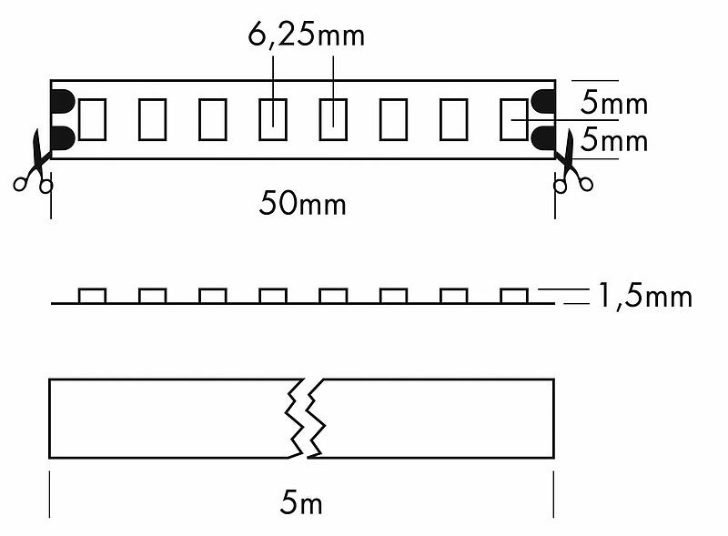 Flex Strip 800-95 Extra Bright Mono G2, per meter 2700 K - PROLED | Bellalite