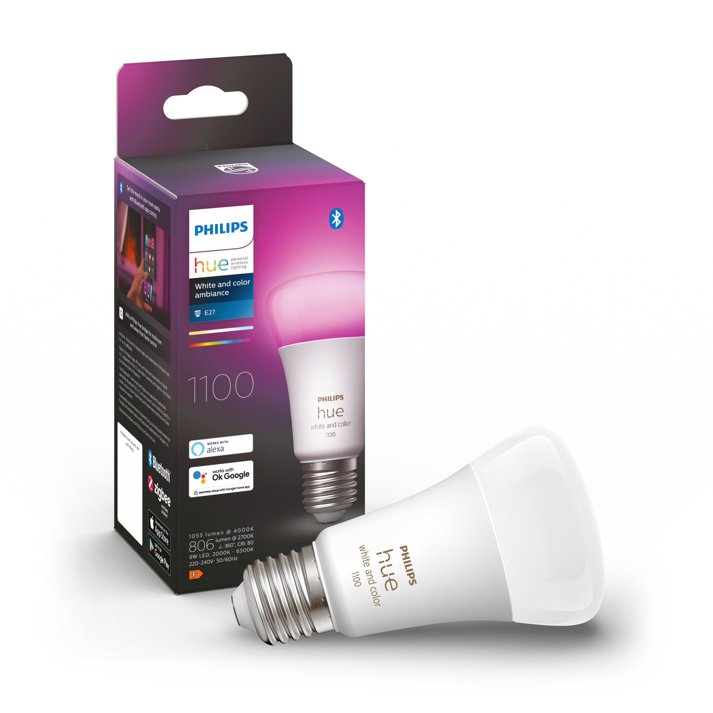 Philips Hue A60 White & Color E27 9W 2000K-6500K + 16 million colors - Philips Hue | Bellalite