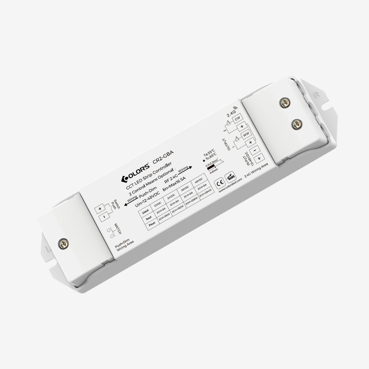 Colors Dimmer CR2-GBA 2-kanals 12-48V 16A 2,4GHz - Colors | Bellalite