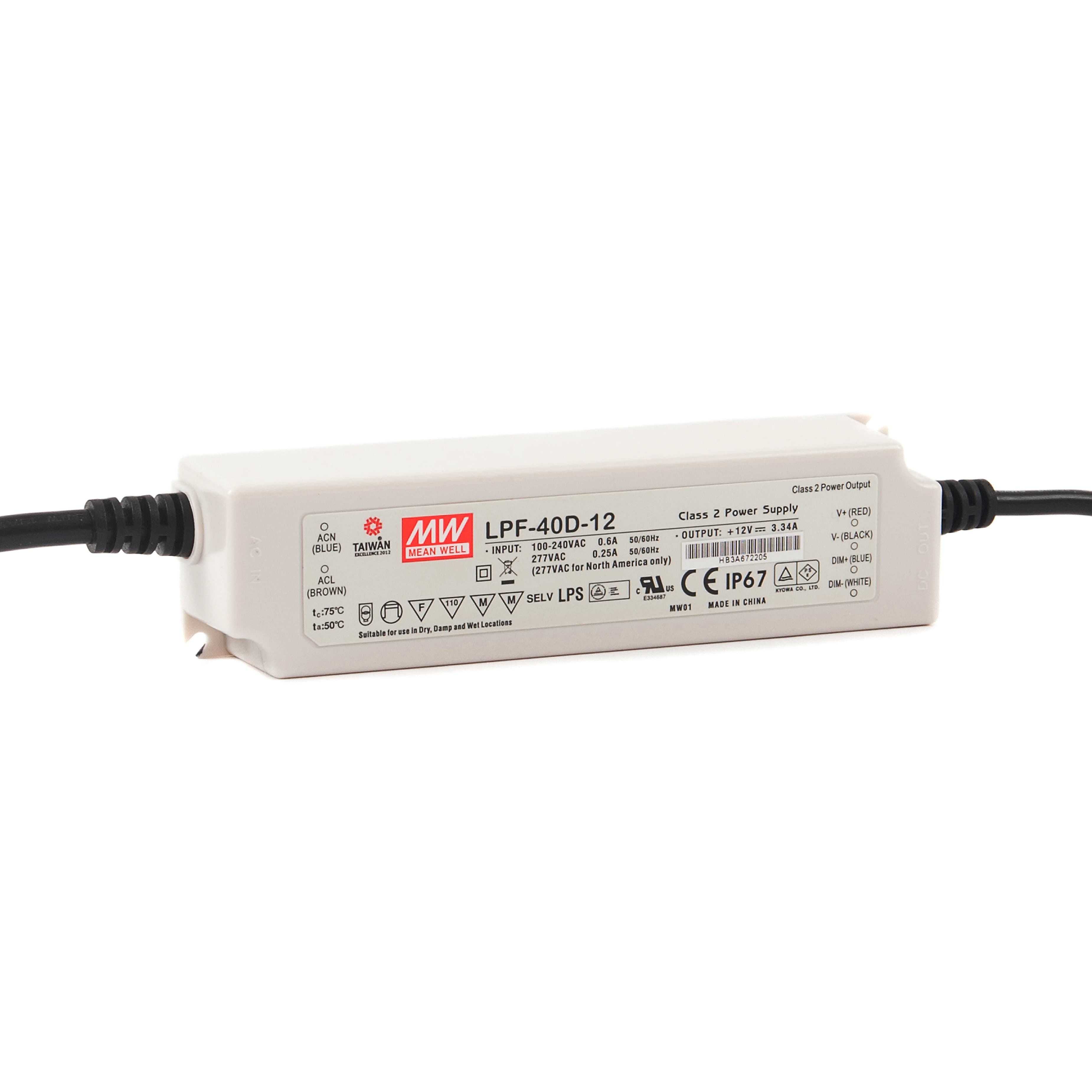 Mean Well LPF-40D-12 BASIC Dim 12V 40W IP67 - Mean Well | Bellalite Mean Well LPF-40D-12 BASIC Dim 12V 40W IP67 - Mean Well | Bellalite