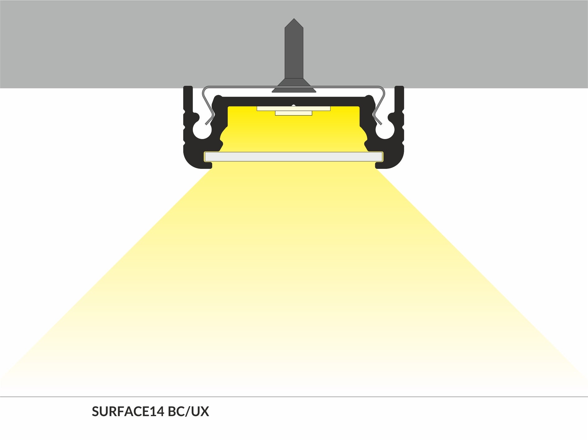 Topmet LED-Profil SURFACE14 Anodiserad alu, L=1m - TOPMET | Bellalite