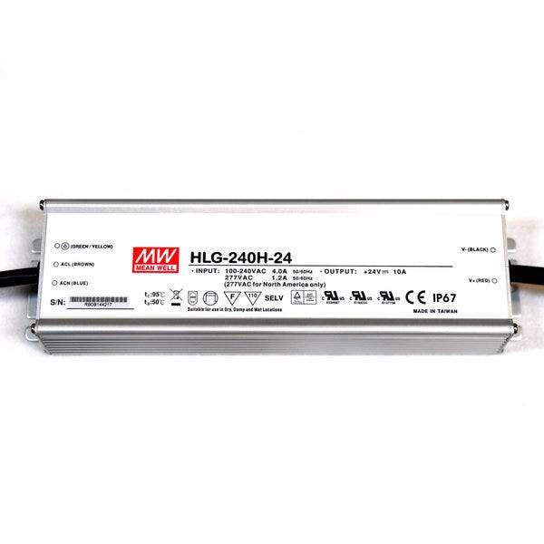 Mean Well HLG-240H-24 PRO 24V 240W IP67  - Mean Well | Bellalite