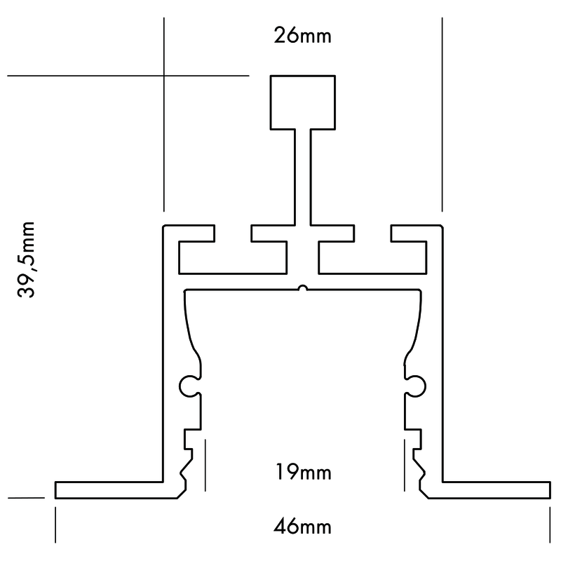 Aluminiumprofil M-Line Grid, 5m - PROLED | Bellalite