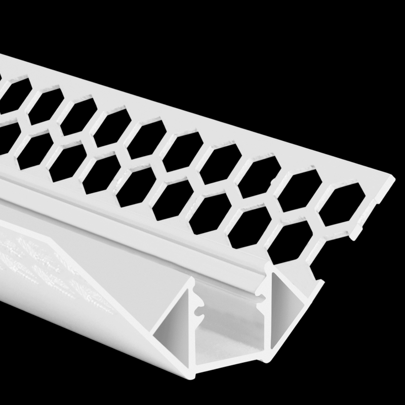 Aluminiumprofil S-Line Tiles Innerhörn, per meter Vit - PROLED | Bellalite