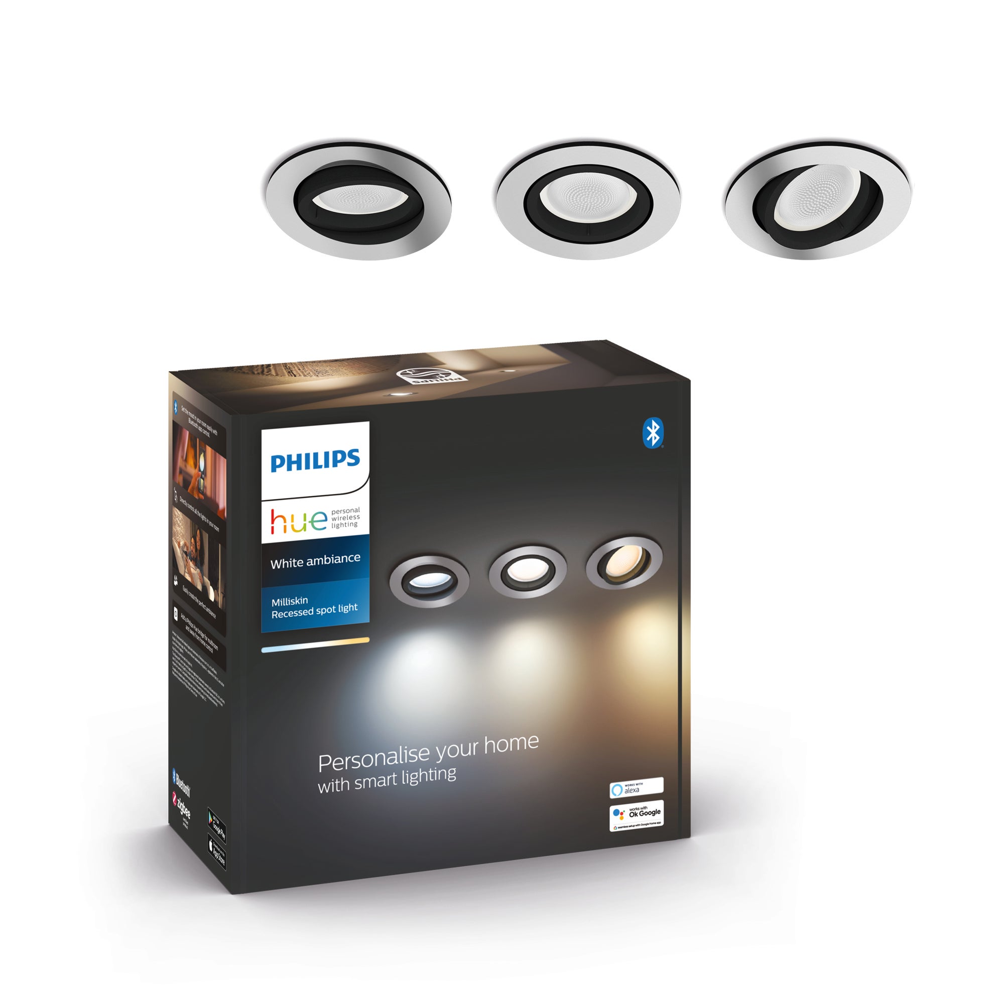 Philips Hue Milliskin Downlight White Ambience x3 - Philips Hue | Bellalite