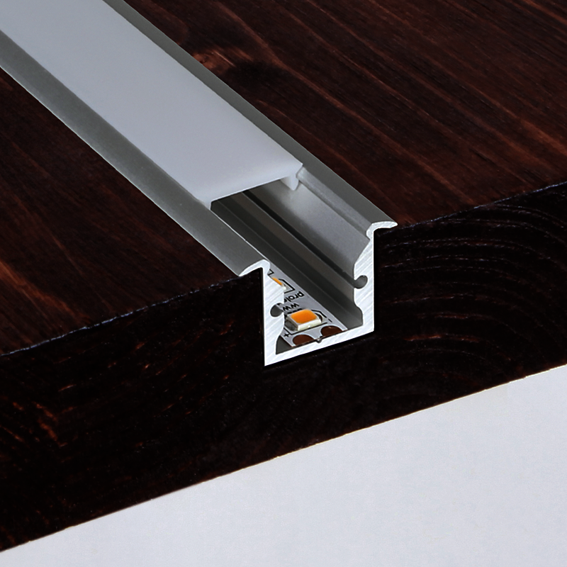 Aluminiumprofil S-Line Rec, 3m Vit - PROLED | Bellalite