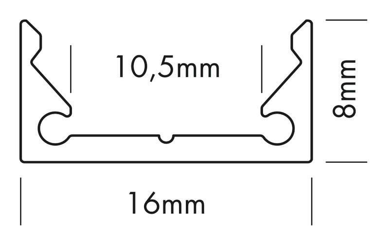 Aluminiumprofil S-Line Low, 2m Alu - PROLED | Bellalite Aluminiumprofil S-Line Low, 2m Alu - PROLED | Bellalite