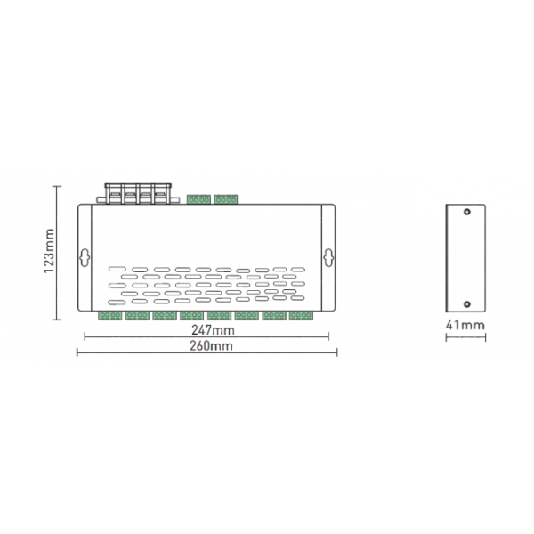 16CH DMX CC LED Dimmer 350mA 16CH x 350mA, max 257.6W, XLR 3-pin / RJ45 / Plint - LTECH | Bellalite