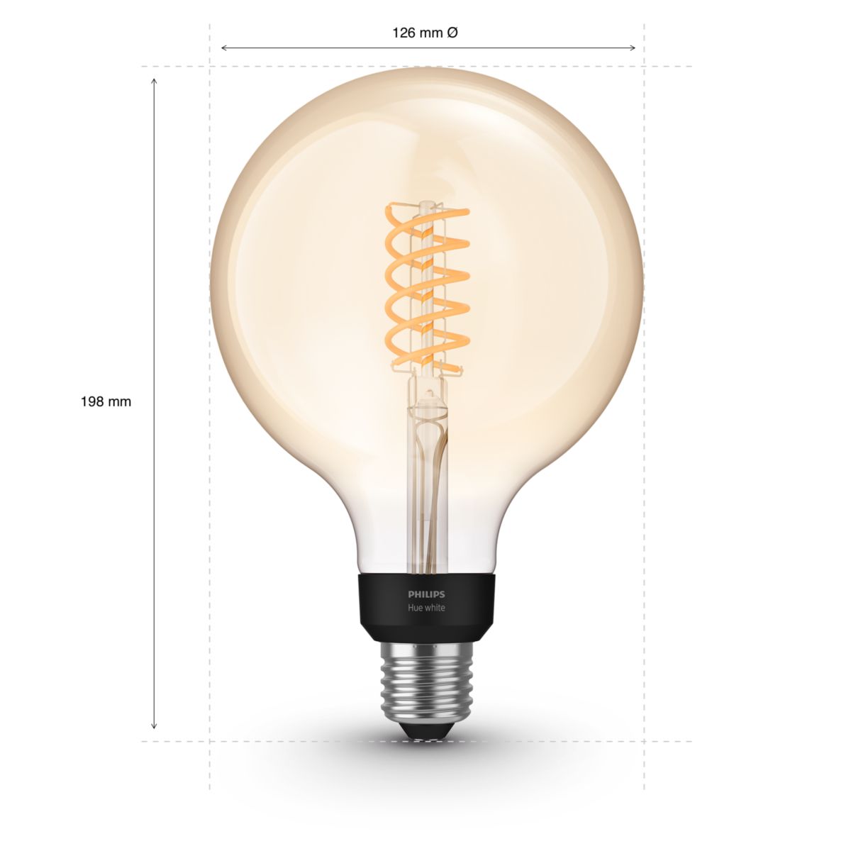 Philips Hue Filament Glob 125mm White E27 7W 2100K - Philips Hue | Bellalite