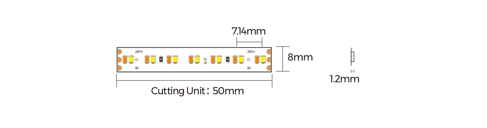 Colors LED-Strip D6280 CCT 24V 2700K-6000K 15W/m IP65 - Colors | Bellalite