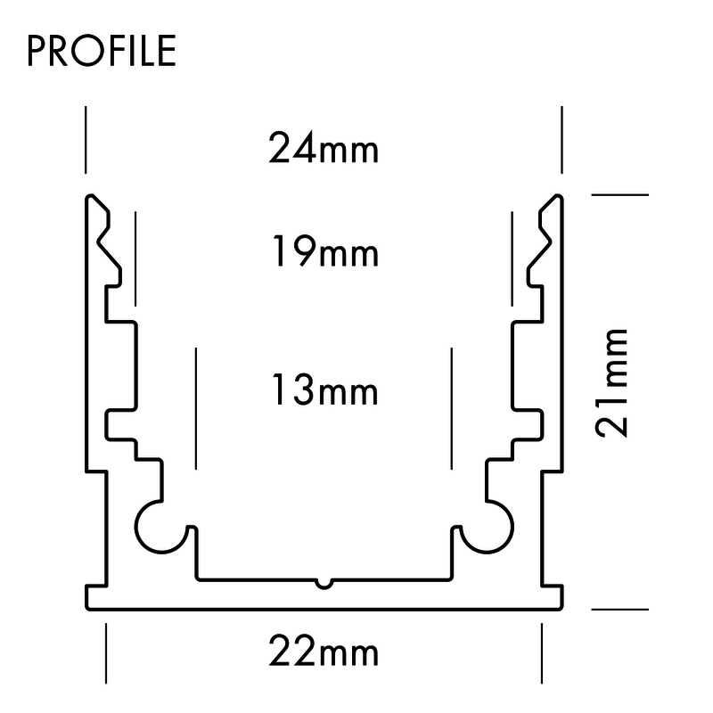 Aluminiumprofil M-Line Standard, 5m - PROLED | Bellalite