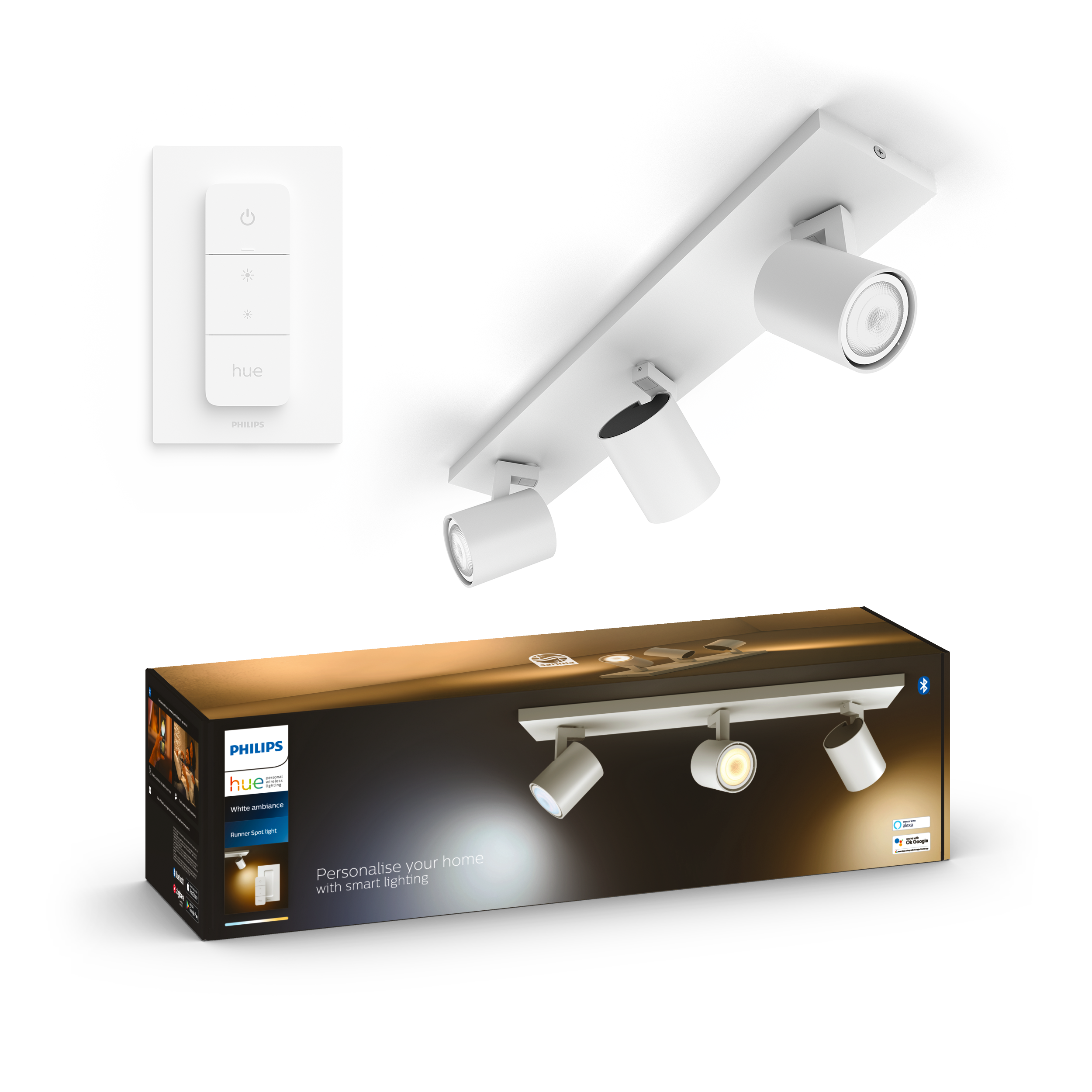 Philips Hue Runner Trippel White Ambience + Switch - Philips Hue | Bellalite