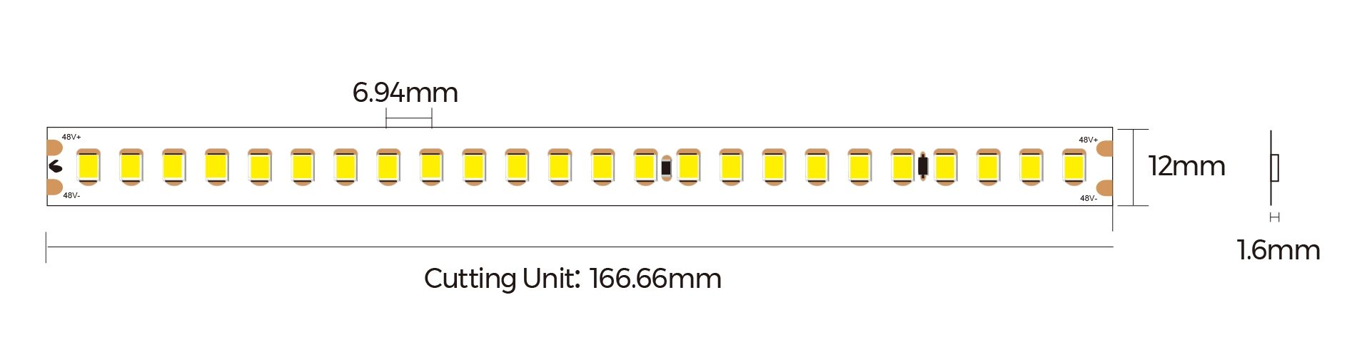 Colors LED-Strip DS8144 48V 3000K 5,4W/m IP20 - Colors | Bellalite