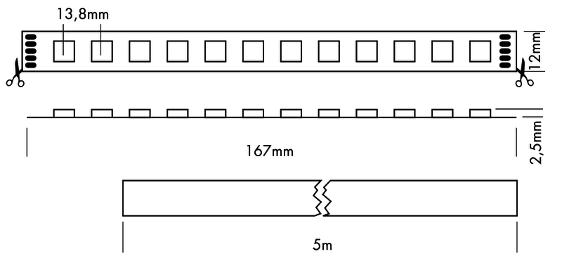 Flex Strip RGBW (2700K) 5m RGBW (W=2700K) - PROLED | Bellalite
