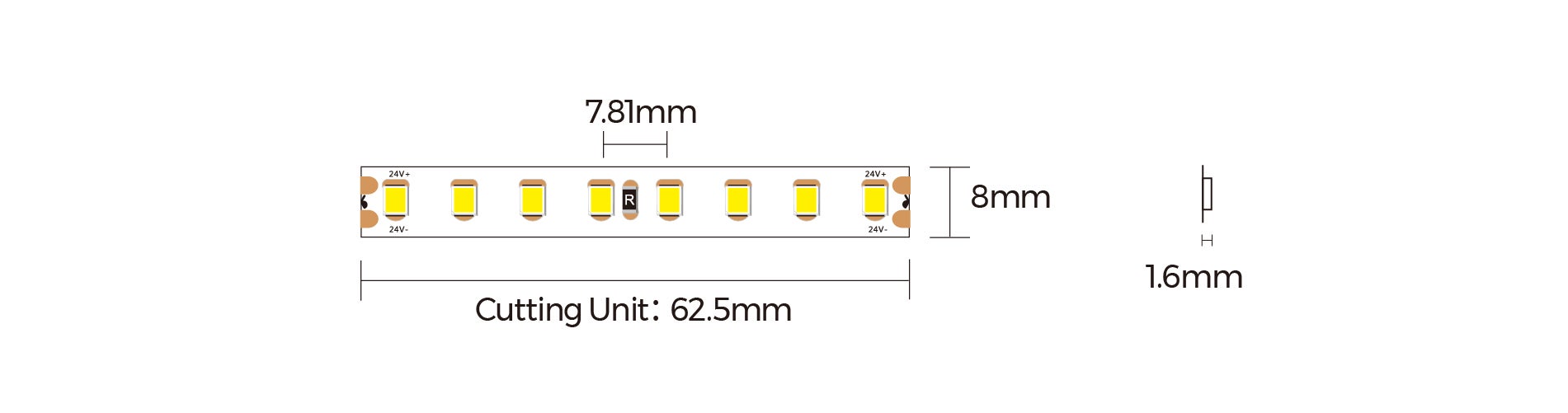 Colors LED-Strip D8128 24V 9,6W/m 2700K IP55 - Colors | Bellalite