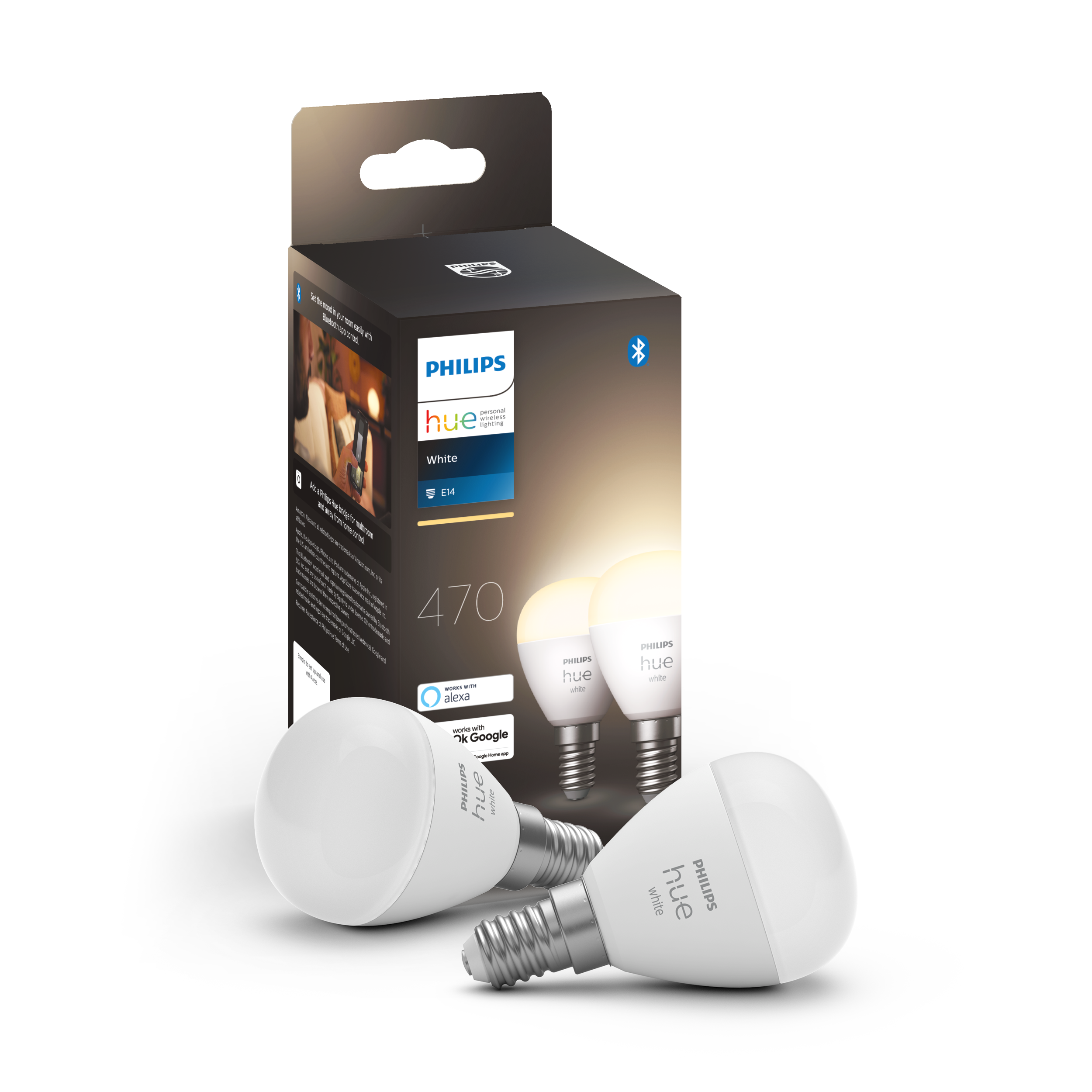 Philips Hue Klot White E14 2-pack 5,7W 2700K - Philips Hue | Bellalite