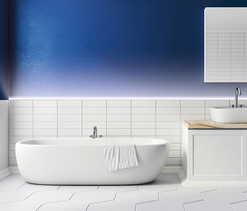 Aluminiumprofil S-Line Tiles Top, per meter Vit - PROLED | Bellalite