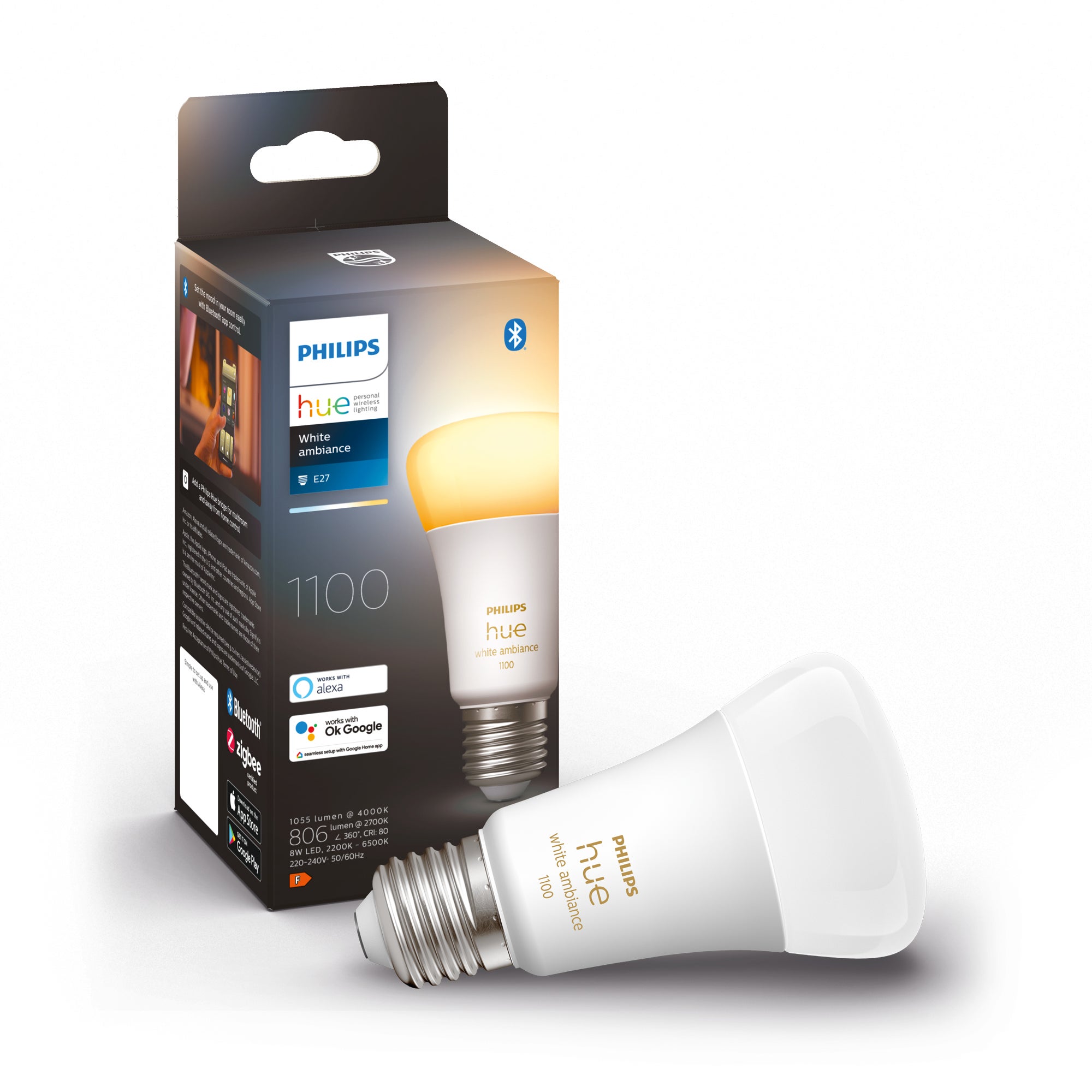 Philips Hue White Ambience E27 8W 2200K-6500K - Philips Hue | Bellalite