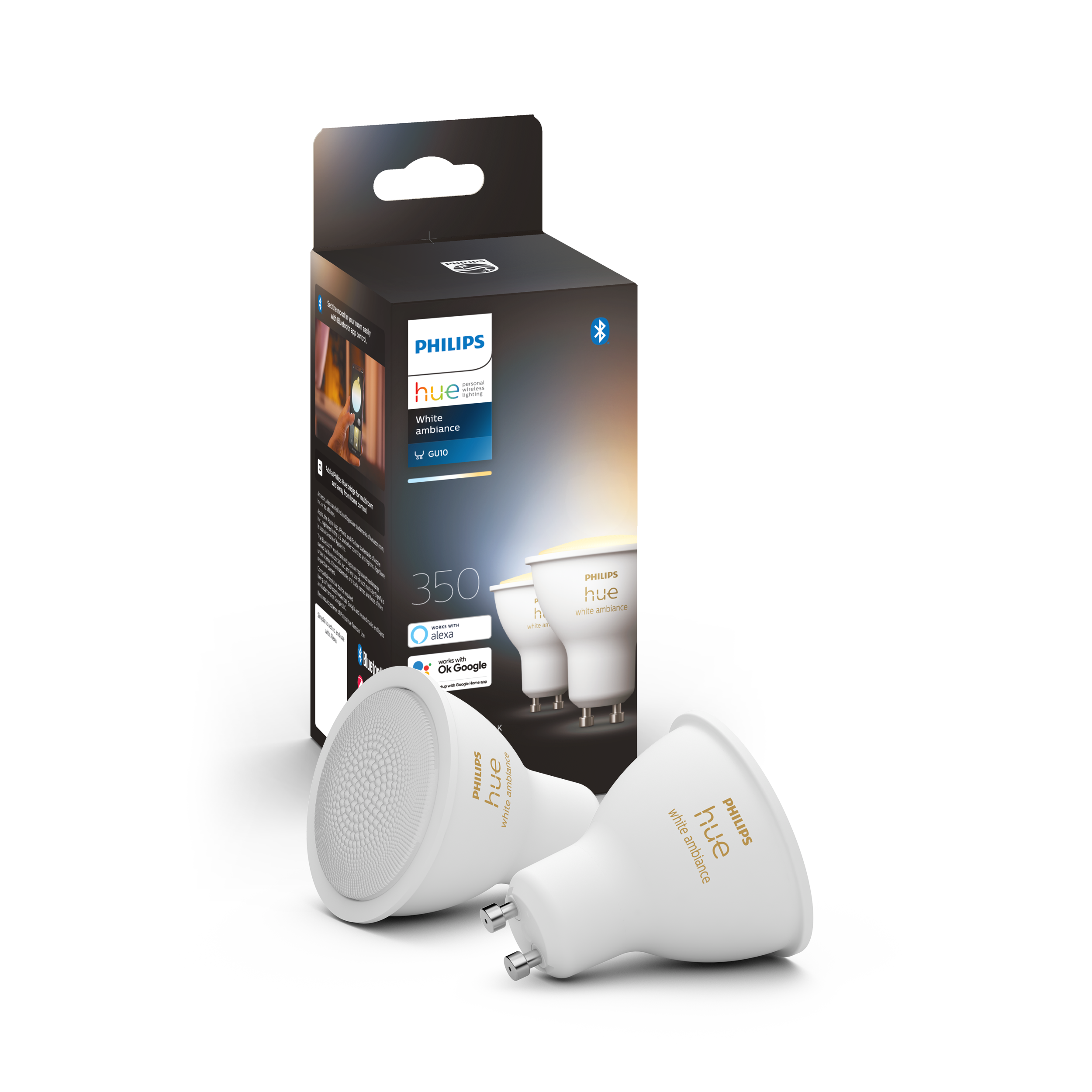 Philips Hue White Ambience GU10 2-pack 6W 2200K-6500K - Philips Hue | Bellalite