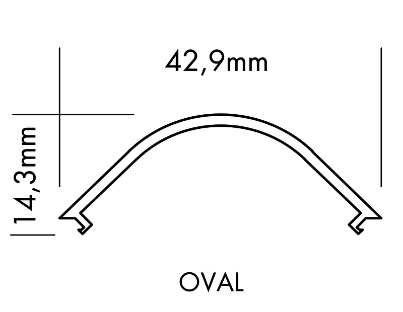 Plastic Cover C-Line Oval, 2m Frost - PROLED | Bellalite