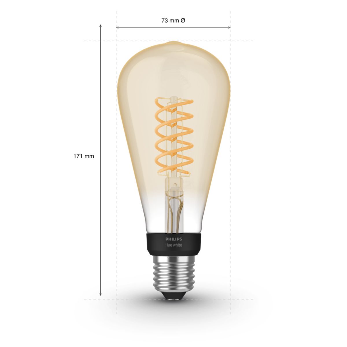 Philips Hue Filament Edison 72mm White E27 7W 2100K - Philips Hue | Bellalite