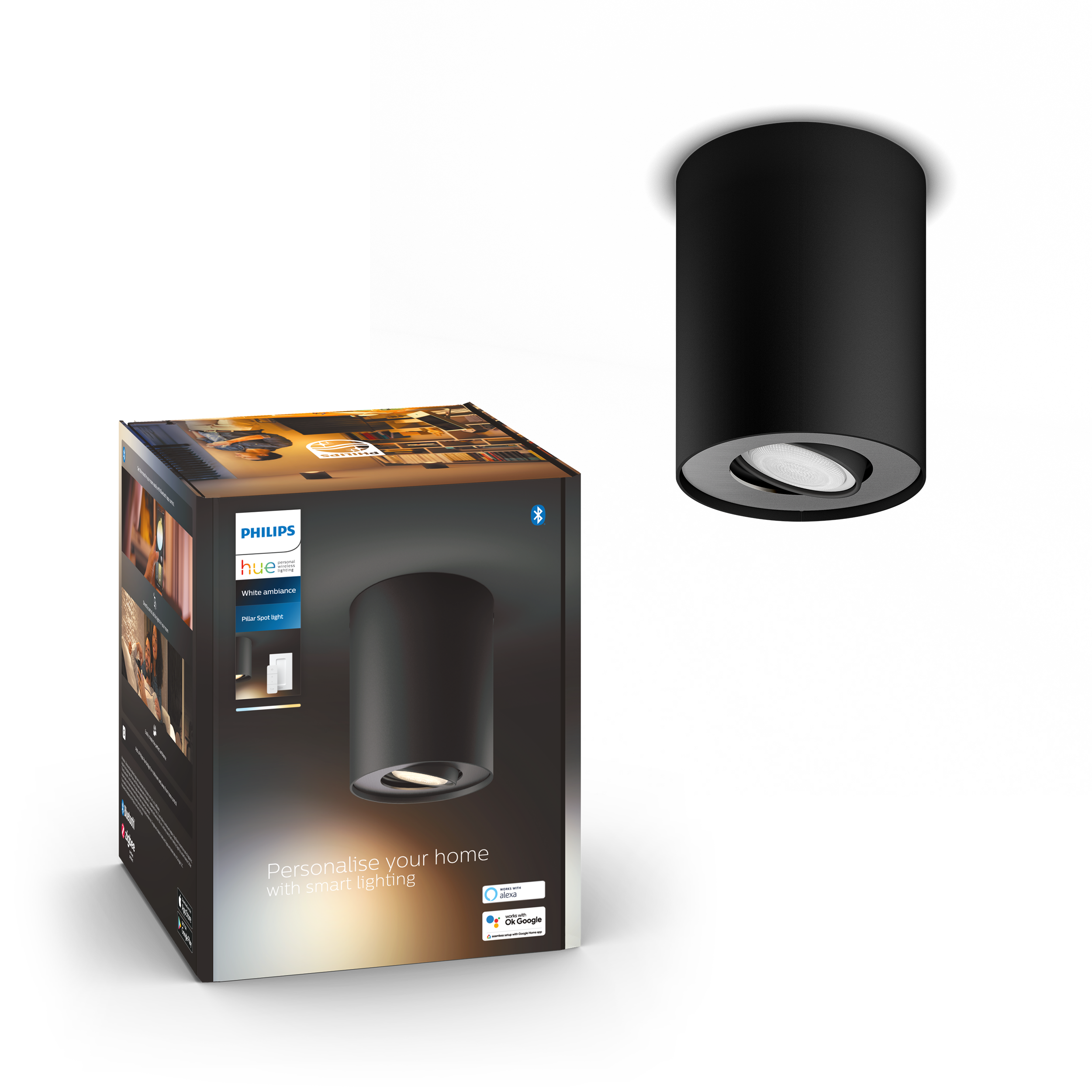 Philips Hue Pillar Enkel White Ambience + Switch - Philips Hue | Bellalite