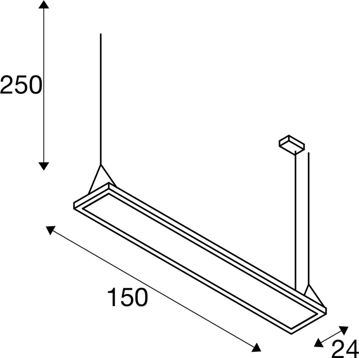 WORKLIGHT PRO 150, pendant light, 150cm, 4000K, DALI, Touch, Vit  - SLV | Bellalite