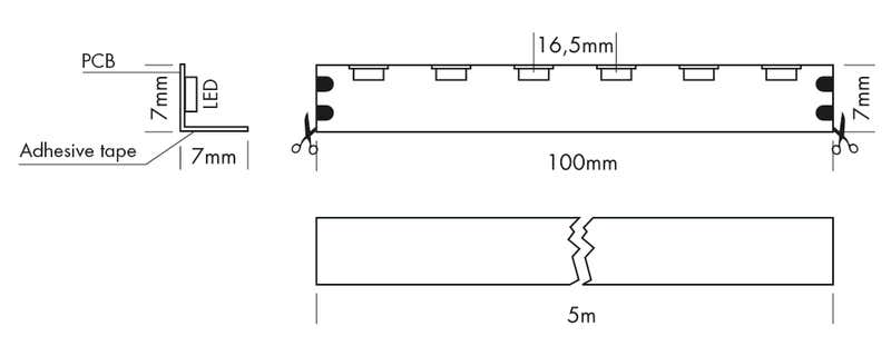 Flex Strip HD 90° Up, per meter 2700K - PROLED | Bellalite Flex Strip HD 90° Up, per meter 2700K - PROLED | Bellalite