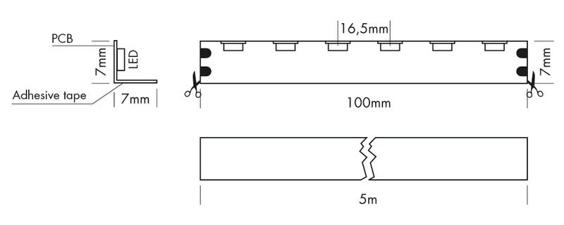 Flex Strip HD 90° Up, per meter 2700K - PROLED | Bellalite Flex Strip HD 90° Up, per meter 2700K - PROLED | Bellalite