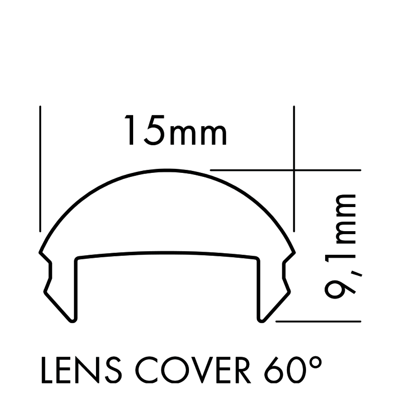 Plastic Cover S-Line Lens 60°, per meter Klar - PROLED | Bellalite