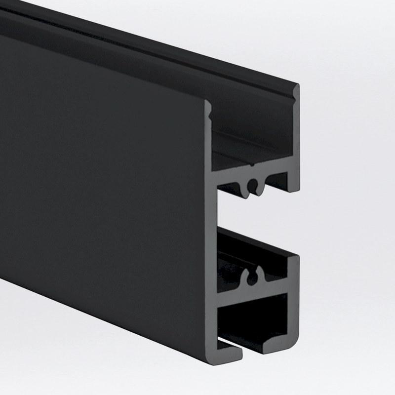 Aluminiumprofil S-Line Gallery, per meter Svart - PROLED | Bellalite