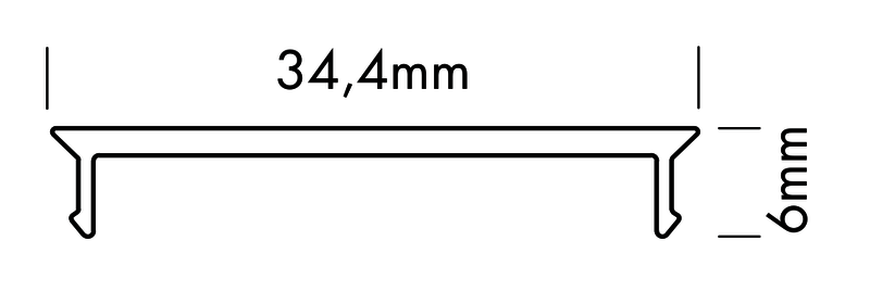 Plastic Cover SQ-Line Flat, 3m Svart - PROLED | Bellalite