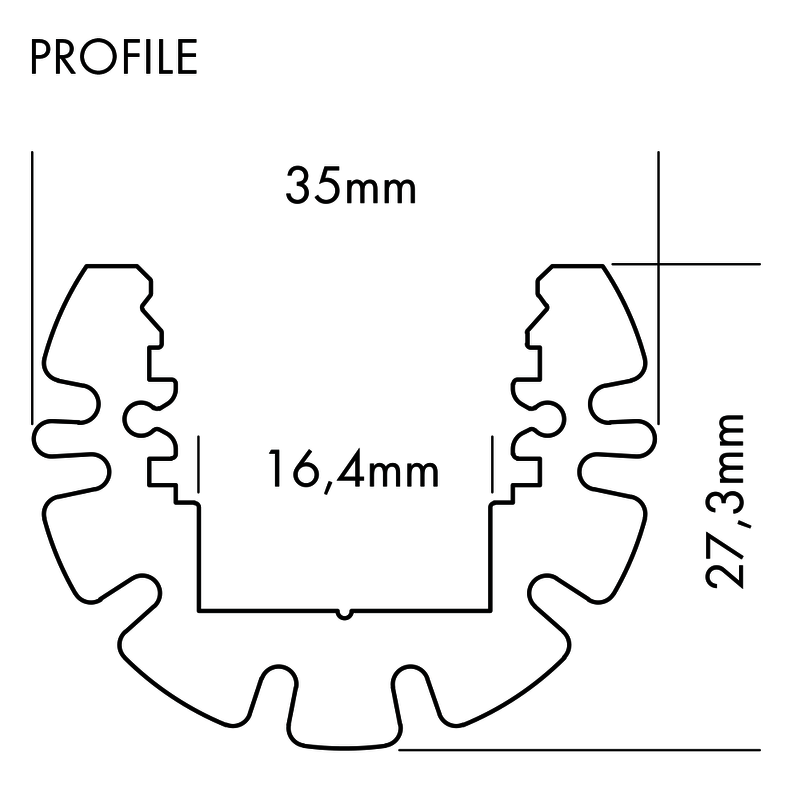 Aluminiumprofil M-Line Circle, 2m - PROLED | Bellalite