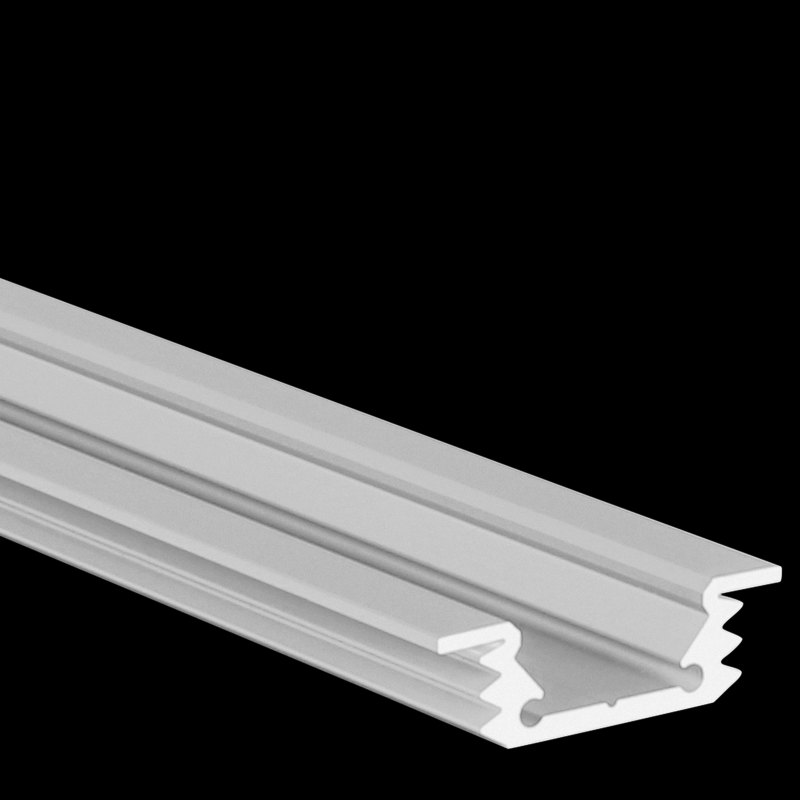 Aluminiumprofil S-Line Flat Rec, per meter Vit - PROLED | Bellalite