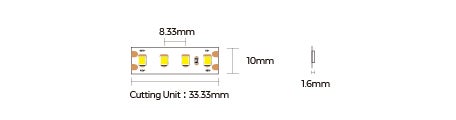 Colors LED-Strip D8120 3000K 48V 8,8W/m IP20 per meter - Colors | Bellalite
