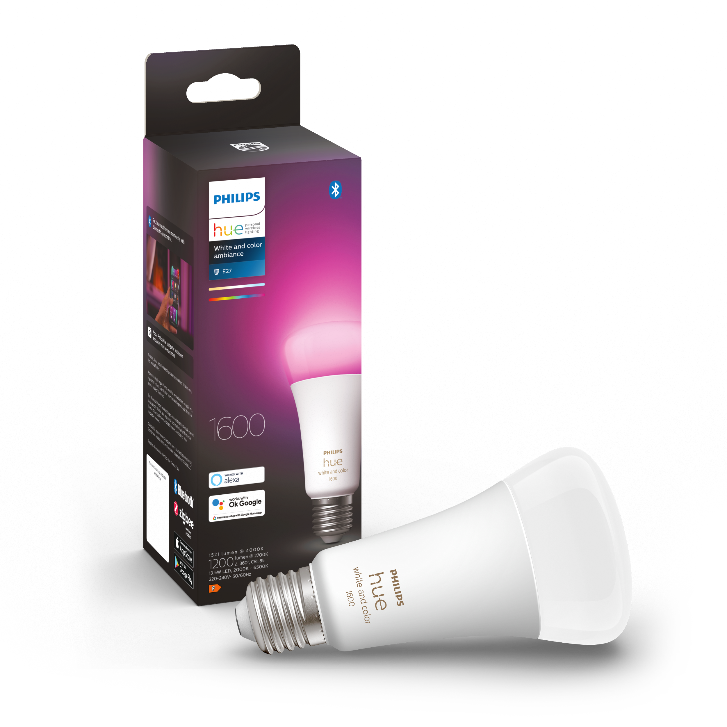 Philips Hue White & Color E27 13,5W 2000K-6500K + 16 million colors - Philips Hue | Bellalite