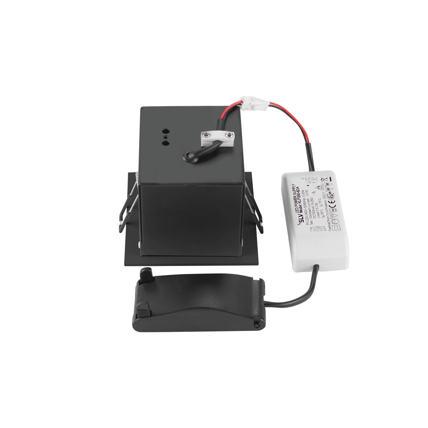 KADUX, recessed ceiling light, single, 3000K, 38°, IP 20, square, Svart  - SLV | Bellalite