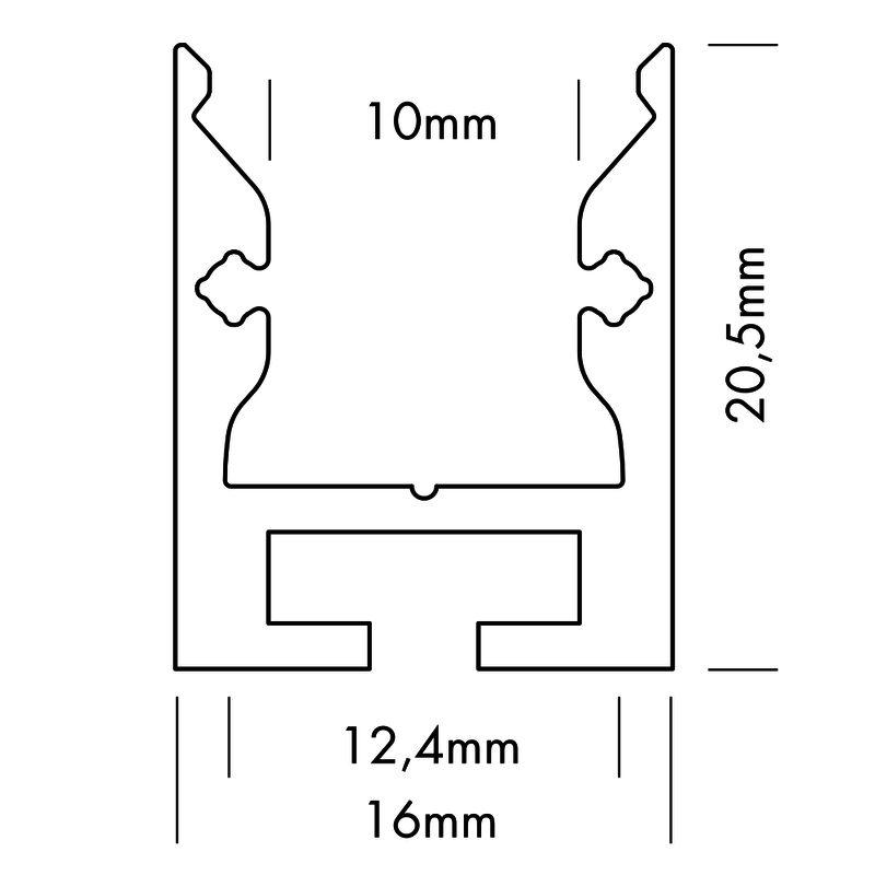 Aluminiumprofil S-Line Standard 24, 3m Alu - PROLED | Bellalite
