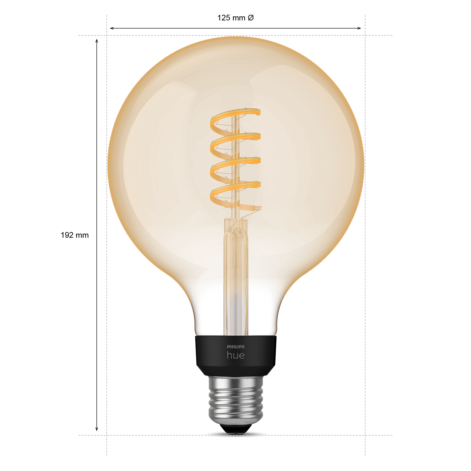 Philips Hue Filament Glob 125mm White Ambience E27 7W 2200K-4500K - Philips Hue | Bellalite