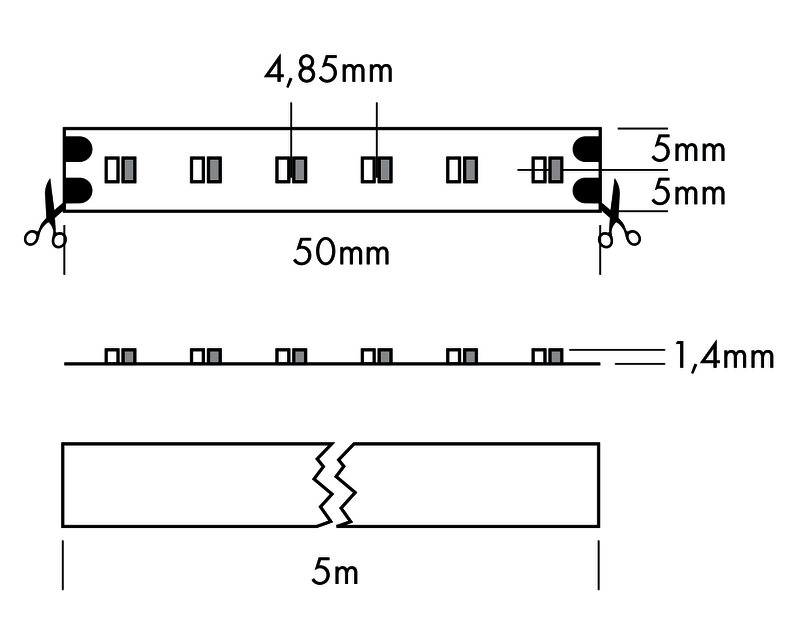 Flex Strip Dim-To-Warm 1200, per meter Dynamisk färgtemperatur - PROLED | Bellalite