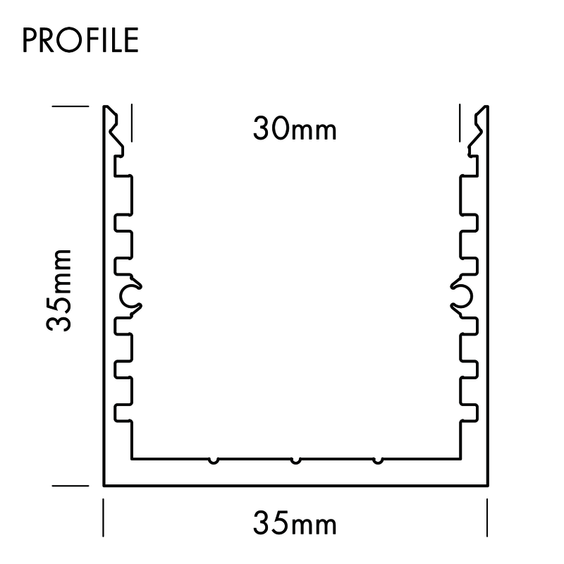 Aluminiumprofil SQ-Line Standard, 3m Vit - PROLED | Bellalite