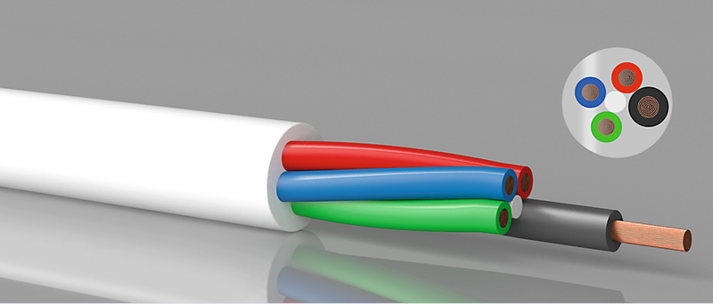 PVC-Kabel 3x0,5mm² + 1x1.0mm² Vit - PROLED | Bellalite