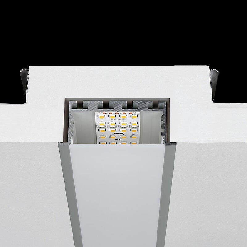 Aluminiumprofil L-Line Rec 24 ST, 3m Svart - PROLED | Bellalite