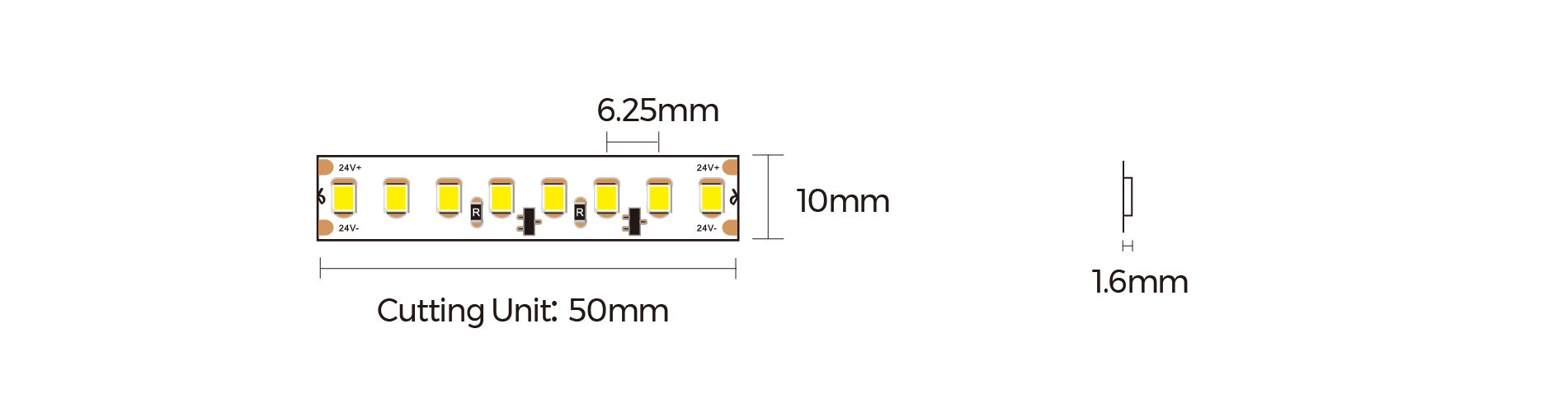 Colors LED-Strip DS8160 3000K 24V 16,4W/m IP20 5m | Bellalite