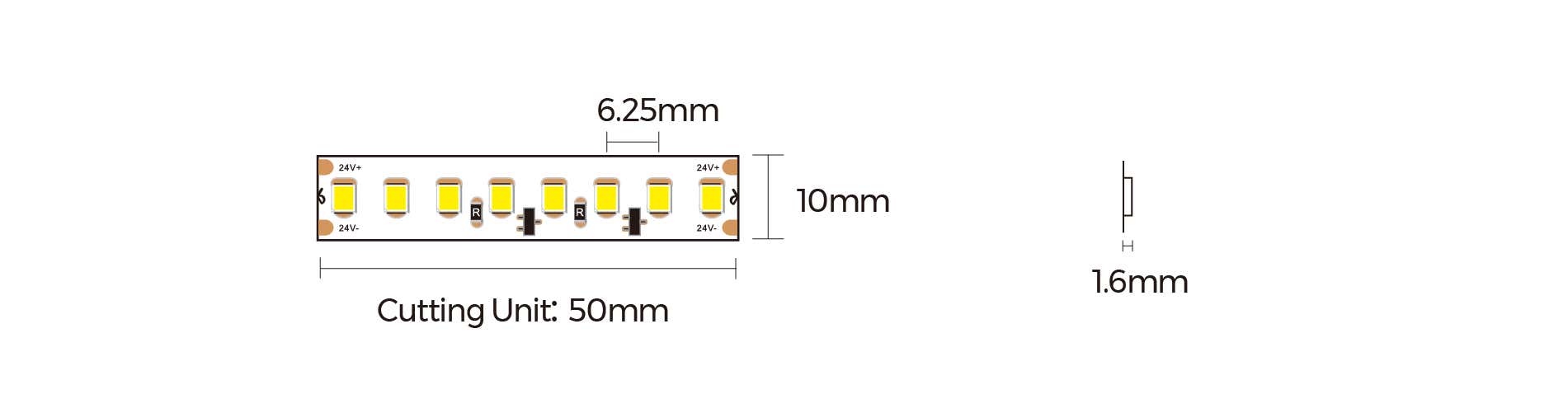 Colors LED-Strip DS8160 3000K 24V 16,4W/m IP20 5m | Bellalite Colors LED-Strip DS8160 3000K 24V 16,4W/m IP20 5m | Bellalite