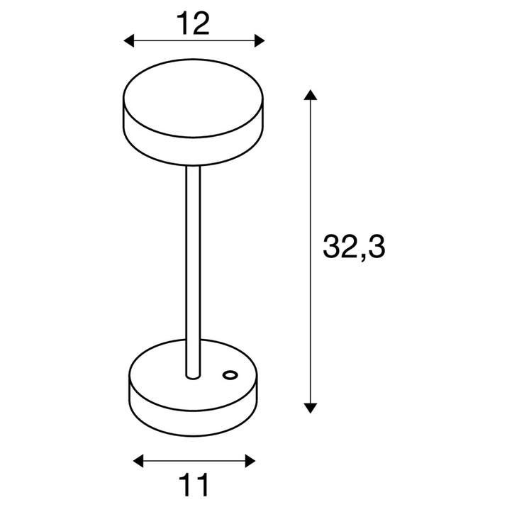 VINOLINA, table lamp, battery, IP54, 2700/3000K, TOUCH, Svart - SLV | Bellalite VINOLINA, table lamp, battery, IP54, 2700/3000K, TOUCH, Svart - SLV | Bellalite