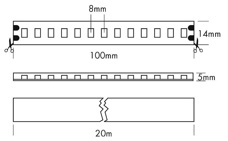 Flex Strip IP65 XTEND Mono, per meter 3000K - PROLED | Bellalite
