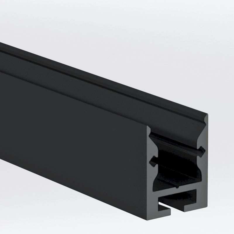 Aluminiumprofil S-Line Standard 24, 2m Svart - PROLED | Bellalite