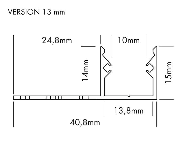 Aluminiumprofil S-Line Tiles 13mm, 2m Alu - PROLED | Bellalite Aluminiumprofil S-Line Tiles 13mm, 2m Alu - PROLED | Bellalite