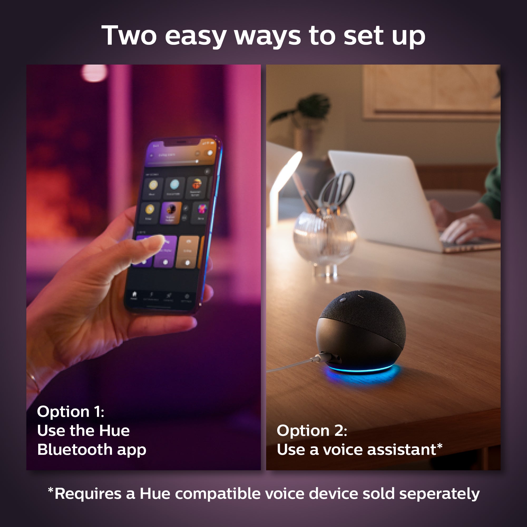 Philips Hue A60 White & Color E27 2-pack 9W 2000K-6500K + 16 million colors - Philips Hue | Bellalite